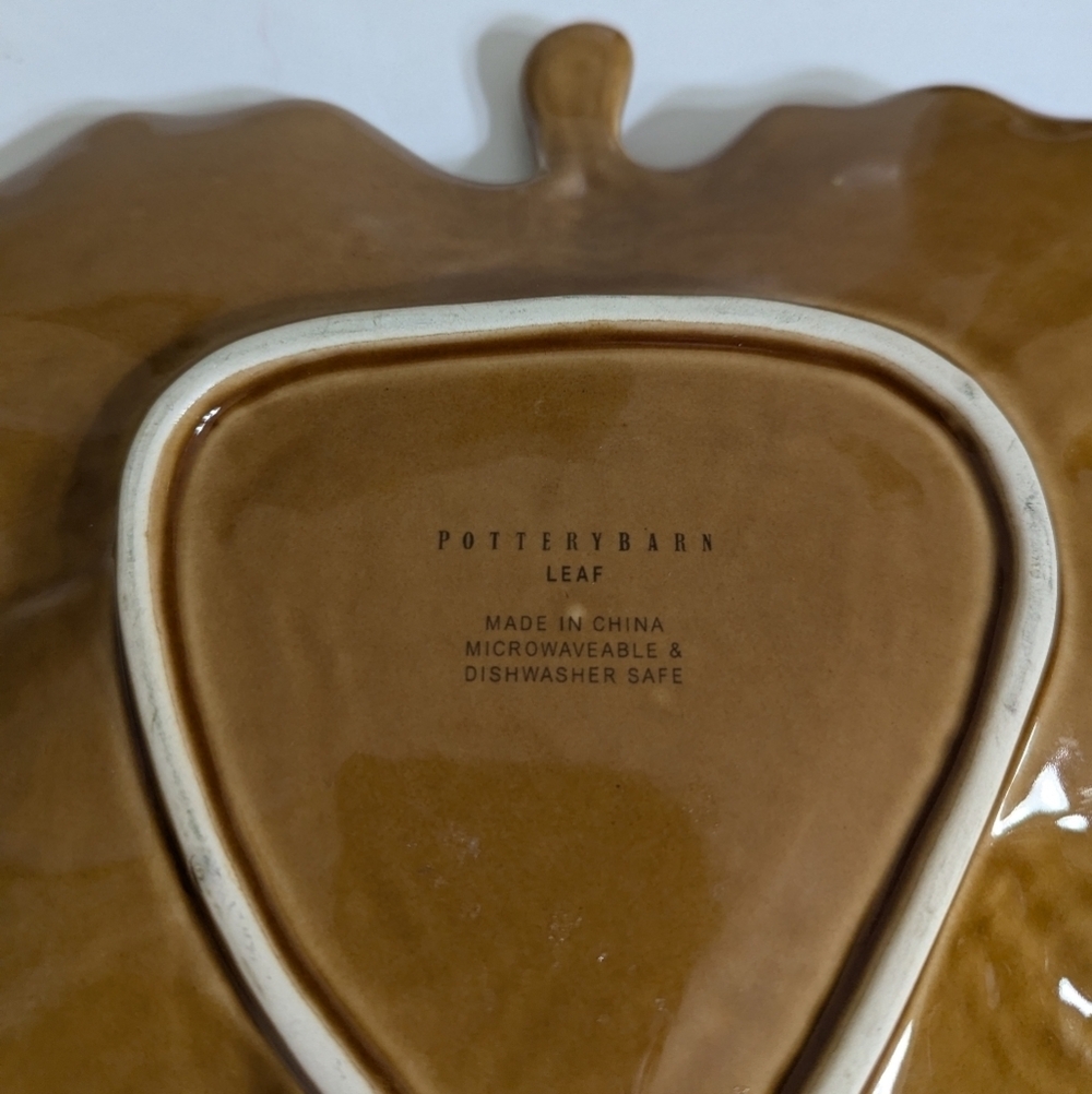 Pottery Barn Maple Leaf Plates Vintage Amber Leaf Shaped Salad Plates Per Plate - Picture 4 of 4